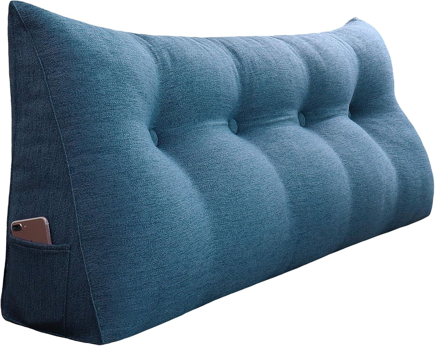 King Size Triangular Headboard Alignment Wedge: Large Bolster for Daybed, Reading, and Full Spinal Support