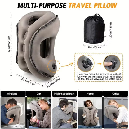 The Dynamic Traveler: Inflatable Neck & Head Support for Seamless Alignment on the Go