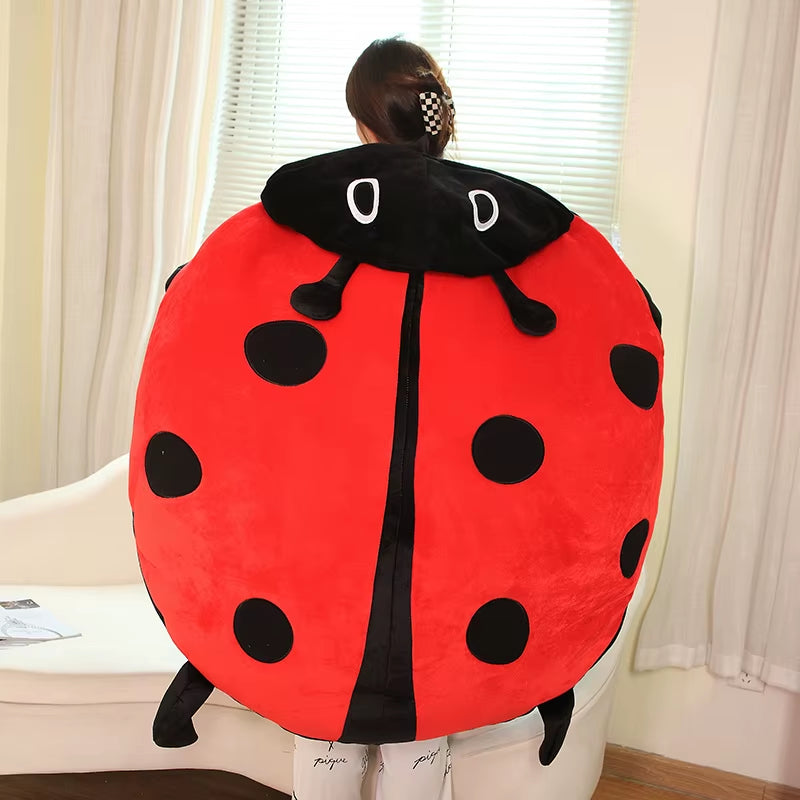 Oversize Wearable Ladybug Plush:  Stuffed Cushion for Cosplay, Gifting, and Soft Body Support