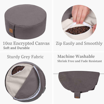 Zafu & Zabuton Alignment Set: Natural Buckwheat Meditation Cushion for Posture and Floor Sitting