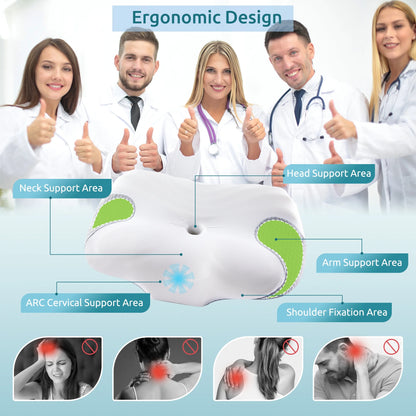 Orthopedic Neck Support Pillow: Ergonomic Memory Foam for Side, Back & Stomach Sleepers | Spinal Alignment