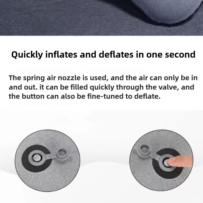 Ultralight Inflatable Travel Pillow: Ergonomic Neck & Lumbar Alignment Support with Soft, Washable Cover