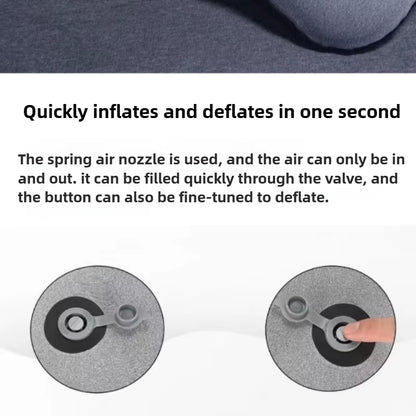 Ultralight Inflatable Travel Pillow: Ergonomic Neck & Lumbar Alignment Support with Soft, Washable Cover
