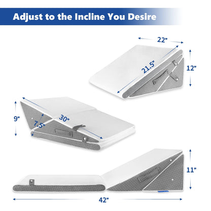 The Zero Gravity Adjustable Wedge Set: Modular 4-in-1 System for Therapeutic Back, Leg, Acid Reflux, GERD, and Spinal Alignment (Recommended)