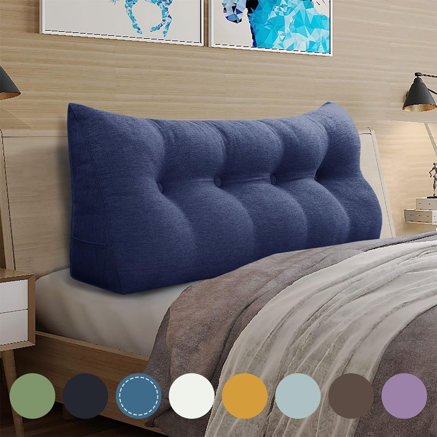 King Size Triangular Headboard Alignment Wedge: Large Bolster for Daybed, Reading, and Full Spinal Support