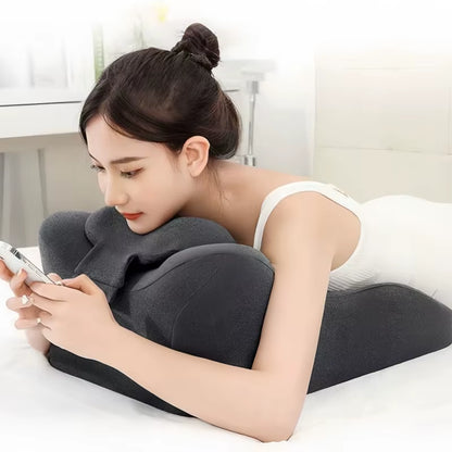 Therapeutic Memory Foam Pillow: Face-Down Support for Reading, Spinal Alignment, Phone Use and Custom Positioning
