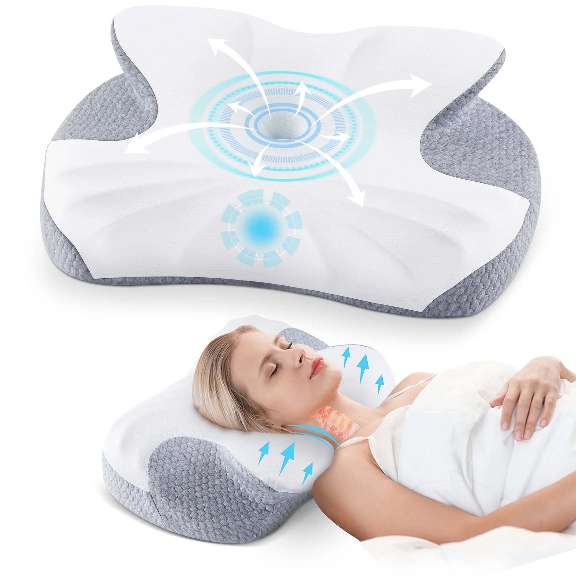 Orthopedic Neck Support Pillow: Ergonomic Memory Foam for Side, Back & Stomach Sleepers | Spinal Alignment