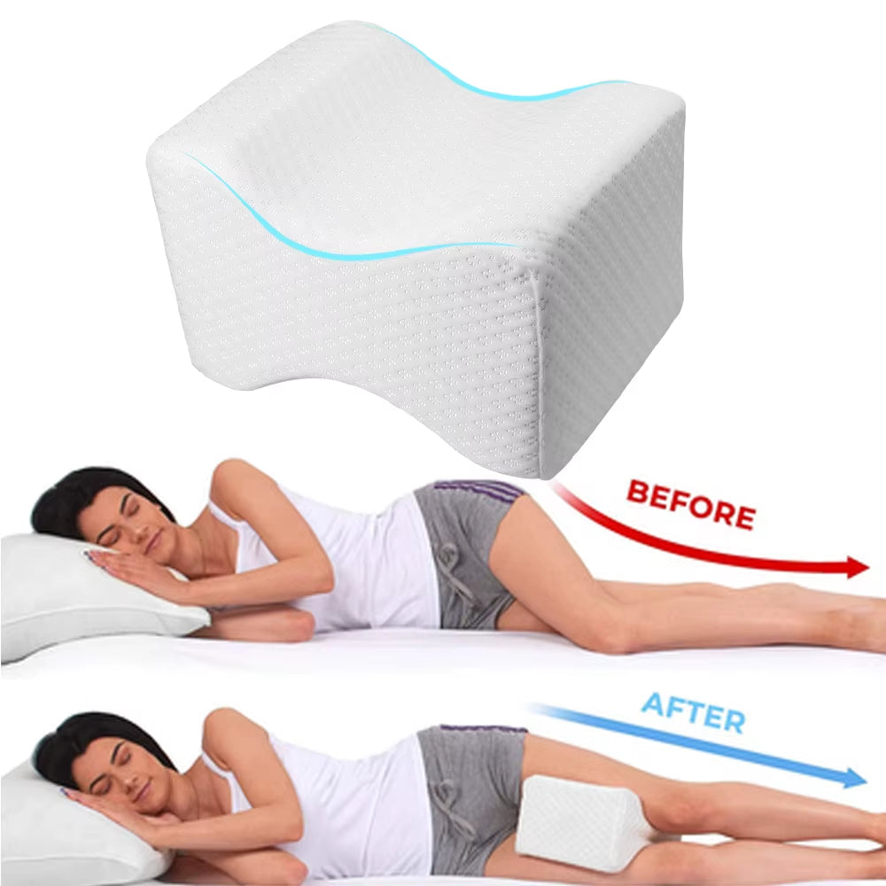 Therapeutic Knee Alignment Pillow: Memory Foam Support for Sciatica, Back, and Hip Pain Relief