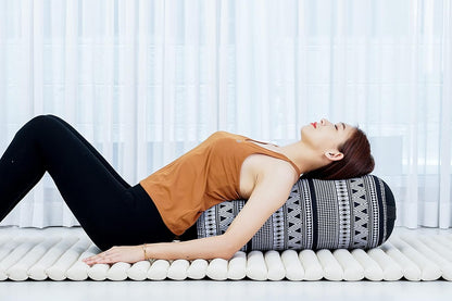 The Alignment Bolster: Kapok-Filled Tube Pillow for Restorative Yoga, Meditation, and Back Support