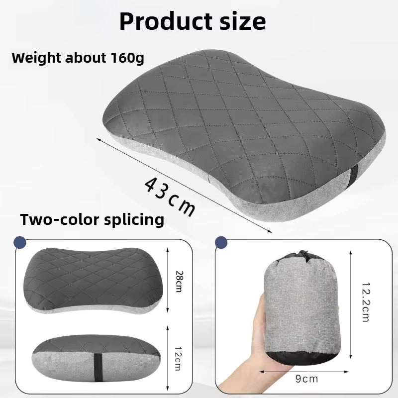 Ultralight Inflatable Travel Pillow: Ergonomic Neck & Lumbar Alignment Support with Soft, Washable Cover