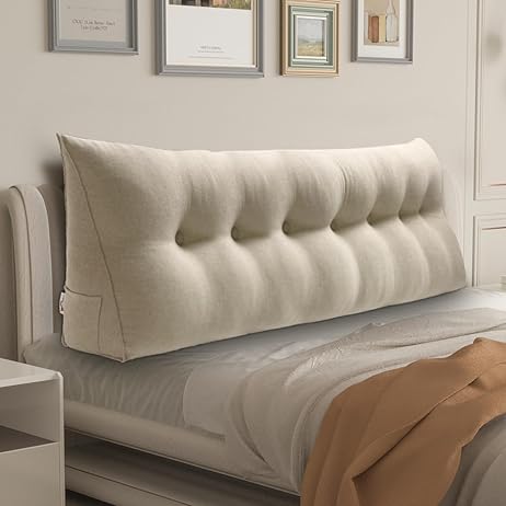 King Size Triangular Headboard Alignment Wedge: Large Bolster for Daybed, Reading, and Full Spinal Support