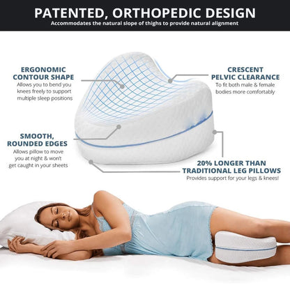 Therapeutic Knee Alignment Pillow: Memory Foam Support for Sciatica, Back, Hip & Joint Pain Relief