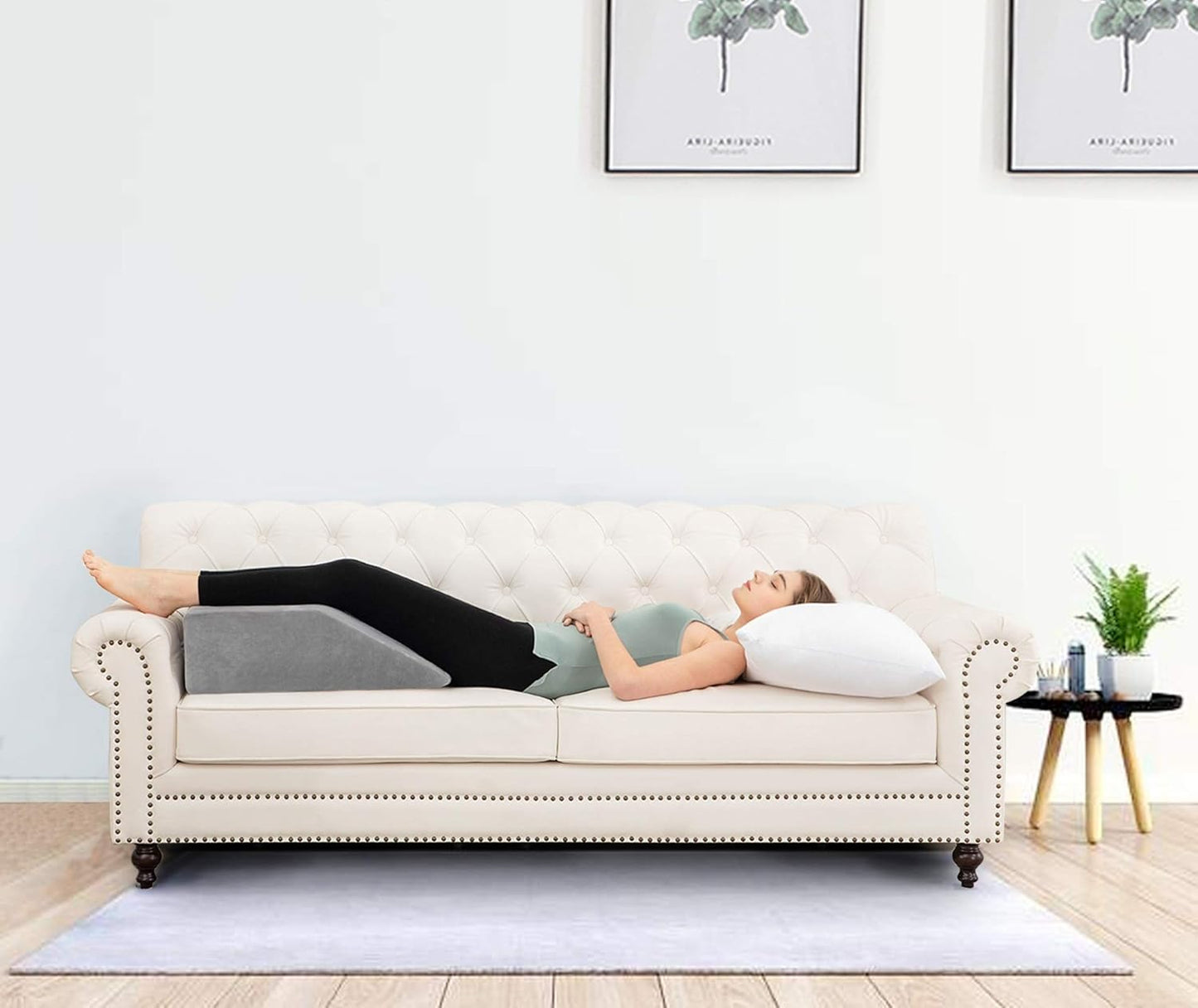 Zero Gravity Cooling Elevation Wedge: 8-Inch Memory Foam Pillow for Leg, Back Pain, and Reflux Relief