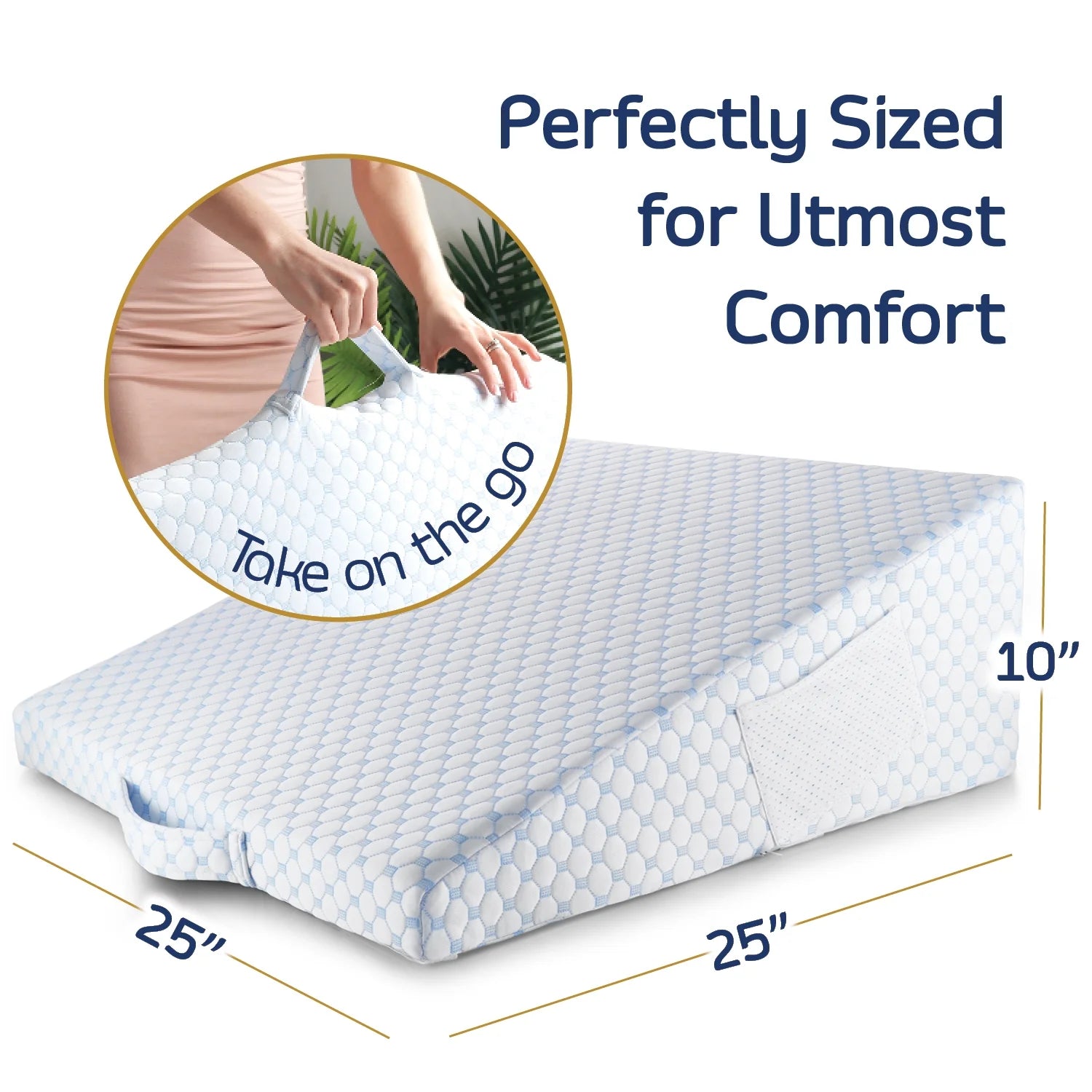 The Zero Gravity Cooling Back Wedge: 10-Inch Memory Foam for Spinal Elevation & Reflux Relief