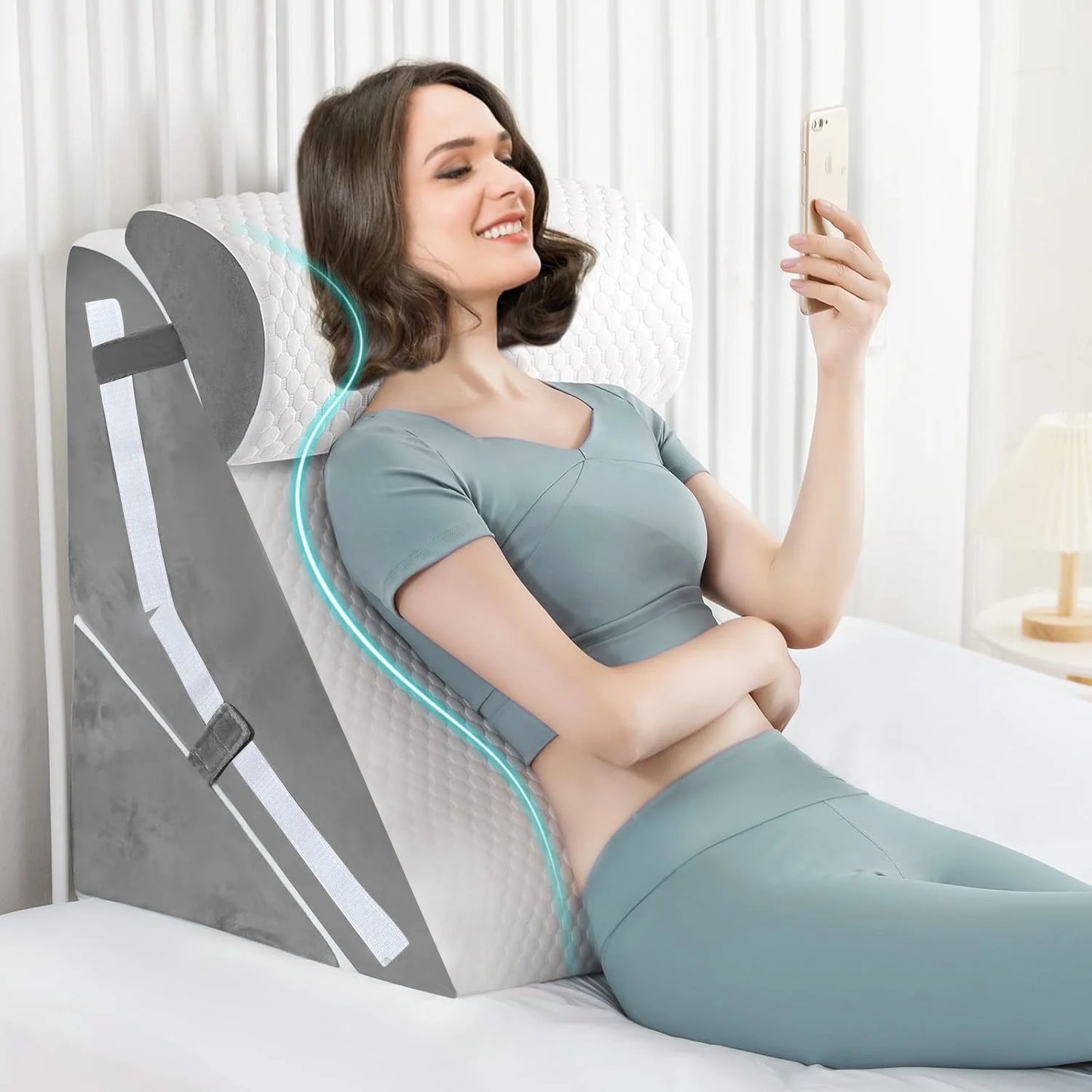 The Therapeutic Alignment Trio: Adjustable 3-Piece Bed Wedge System for Acid Reflux & Back Pain Relief