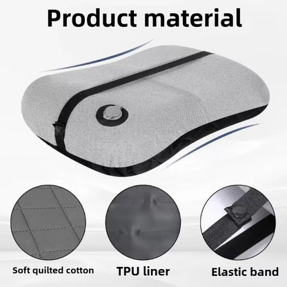 Ultralight Inflatable Travel Pillow: Ergonomic Neck & Lumbar Alignment Support with Soft, Washable Cover
