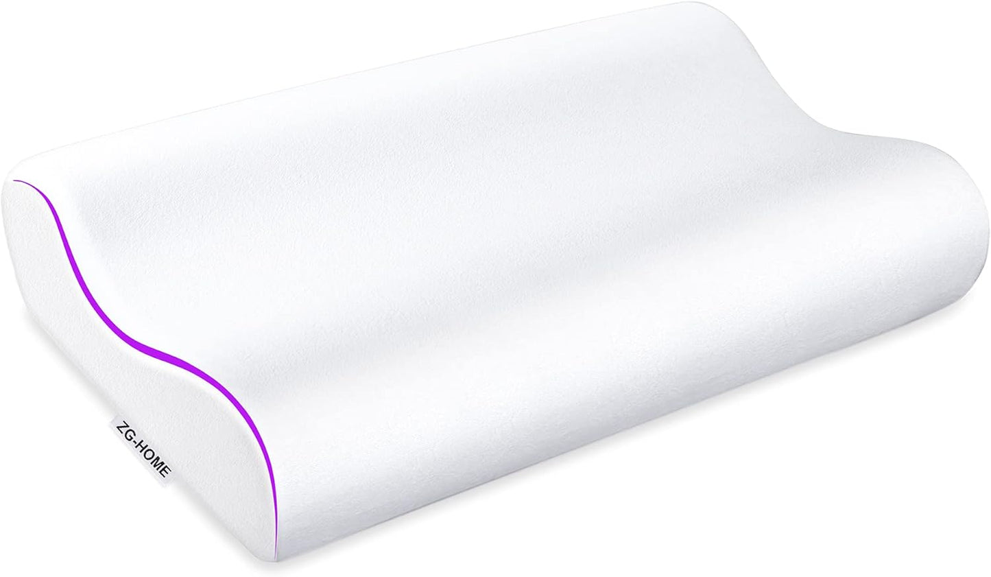 Orthopedic Spinal Alignment Pillow: Hypoallergenic Memory Foam for Back, Side & Stomach Sleepers (Queen)