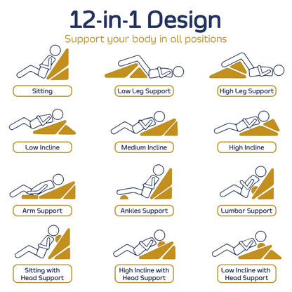 The Zero Gravity Cooling Back Wedge: 10-Inch Memory Foam for Spinal Elevation & Reflux Relief