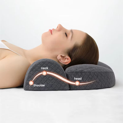 Orthopedic Massage Neck Pillow: Slow-Rebound Memory Foam for Spinal Support and Deep Relaxation