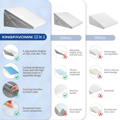 The Zero Gravity Adjustable Wedge Set: Modular 4-in-1 System for Therapeutic Back, Leg, Acid Reflux, GERD, and Spinal Alignment (Recommended)