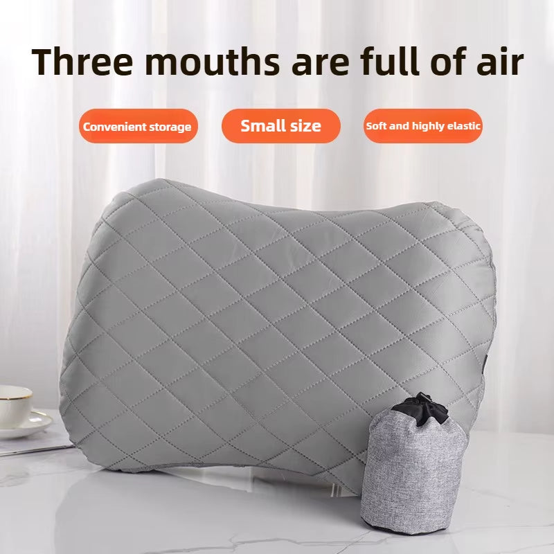 Ultralight Inflatable Travel Pillow: Ergonomic Neck & Lumbar Alignment Support with Soft, Washable Cover