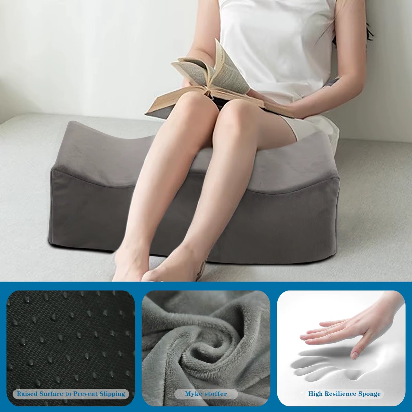 Ergonomic Memory Foam Leg Elevation Pillow: Therapeutic Support for Pressure Relief and Improved Circulation