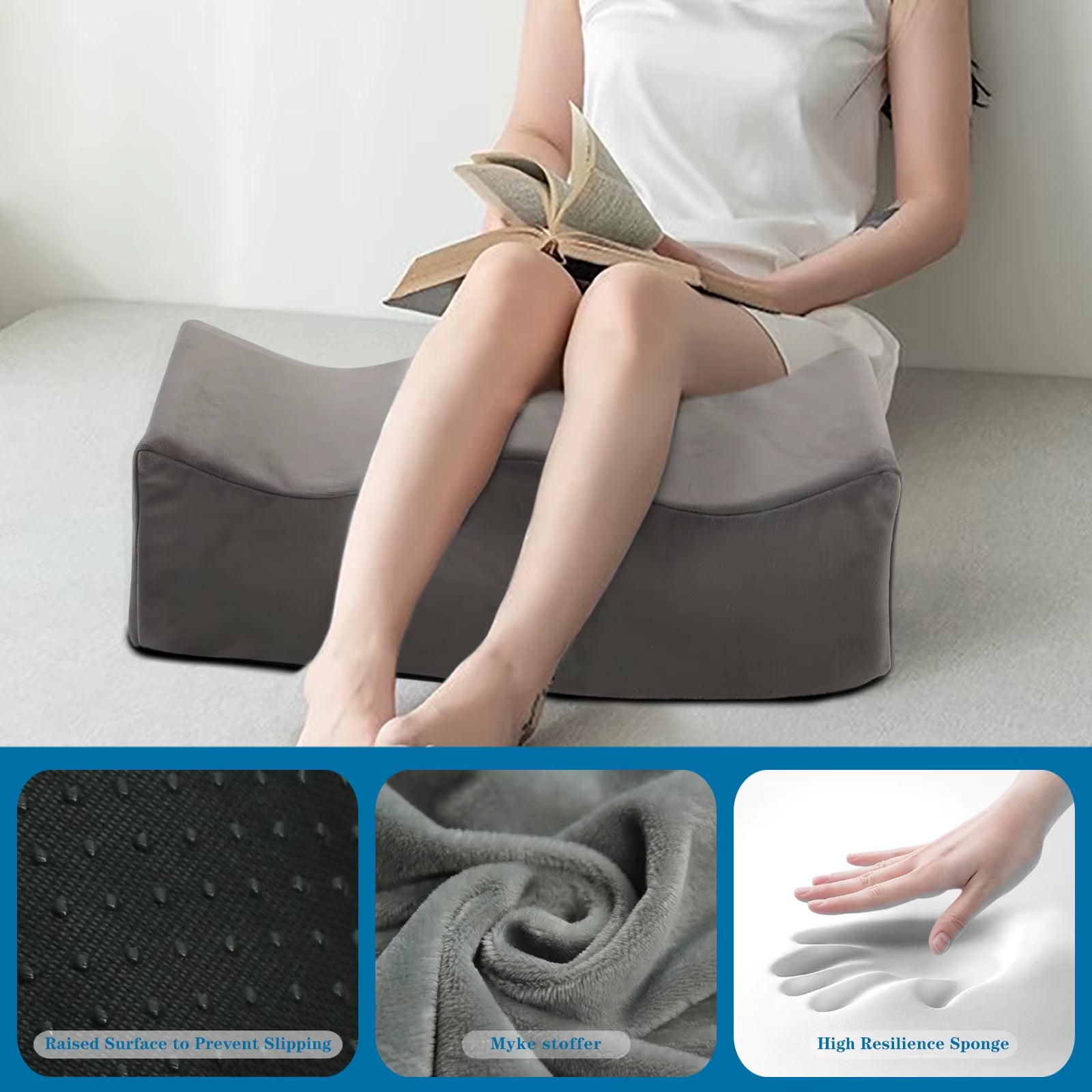 Ergonomic Memory Foam Leg Elevation Pillow: Therapeutic Support for Pressure Relief and Improved Circulation