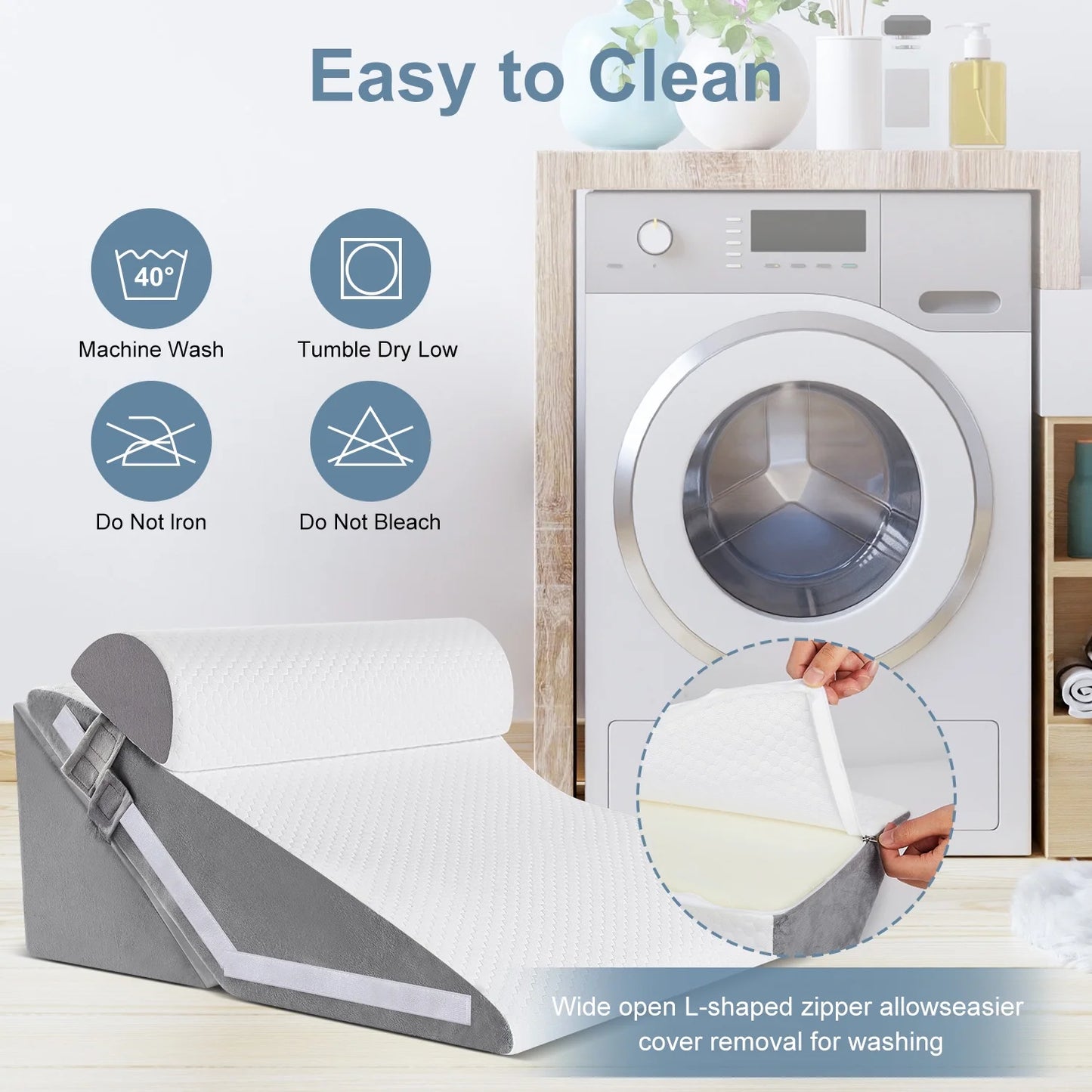 The Therapeutic Alignment Trio: Adjustable 3-Piece Bed Wedge System for Acid Reflux & Back Pain Relief