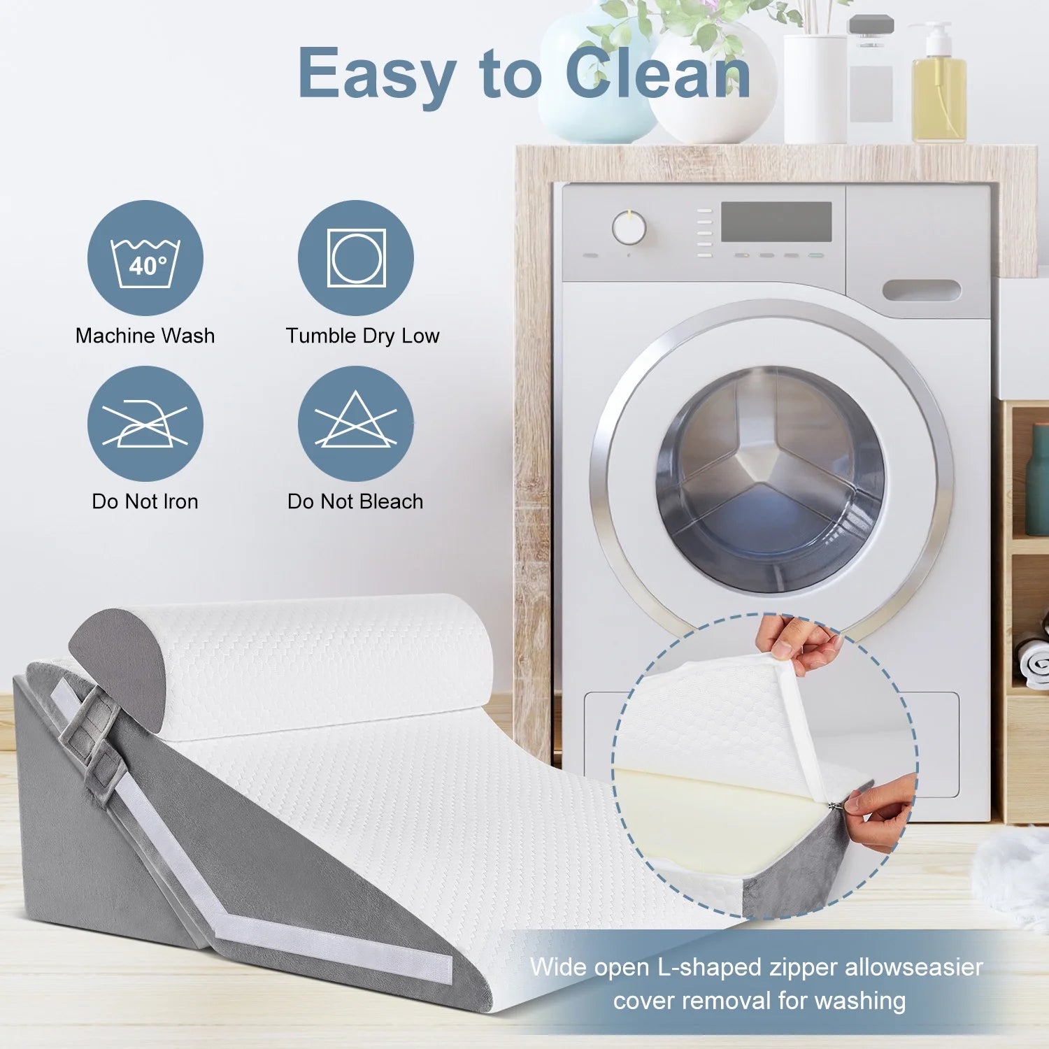 The Therapeutic Alignment Trio: Adjustable 3-Piece Bed Wedge System for Acid Reflux & Back Pain Relief