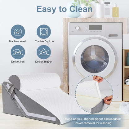 The Therapeutic Alignment Trio: Adjustable 3-Piece Bed Wedge System for Acid Reflux & Back Pain Relief