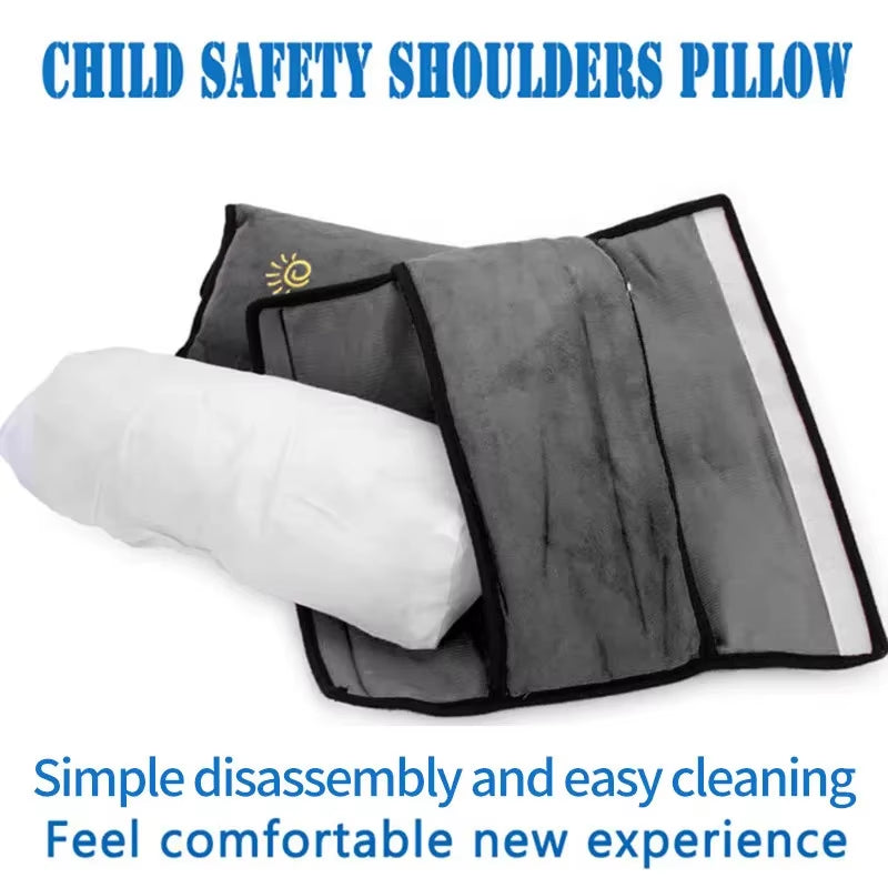 Child Safety Harness Support Pillow: Ergonomic Neck & Shoulder Cushion for Car Travel