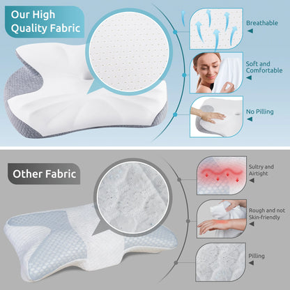 Orthopedic Neck Support Pillow: Ergonomic Memory Foam for Side, Back & Stomach Sleepers | Spinal Alignment