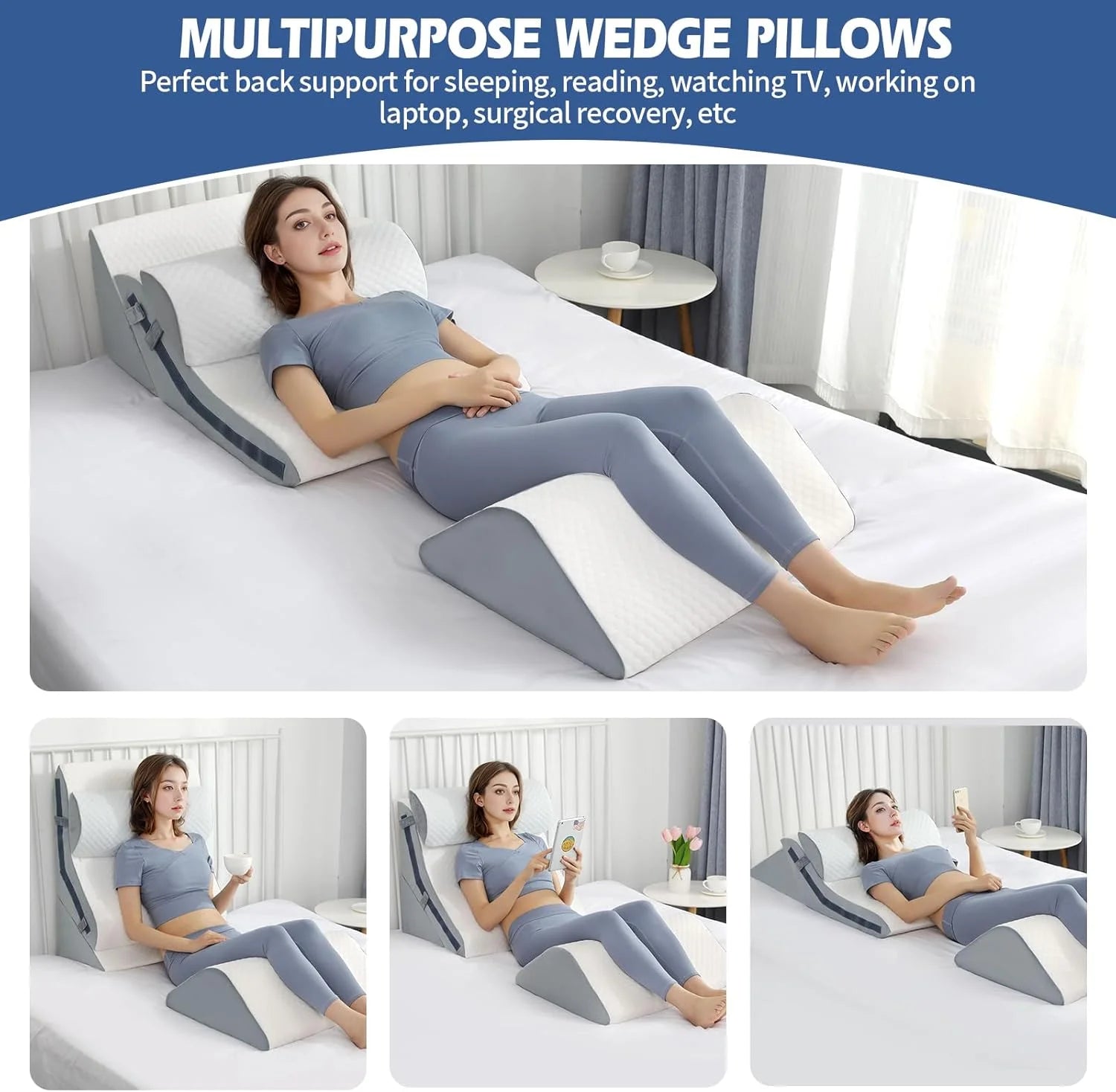 Orthopedic Bed Wedge Set (20-in-1): Customizable Memory Foam Support for Post-Surgery, Snoring & Full-Body Relief