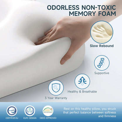 The Therapeutic Cooling Contour Pillow: Odorless Memory Foam for Complete Neck & Spinal Relief