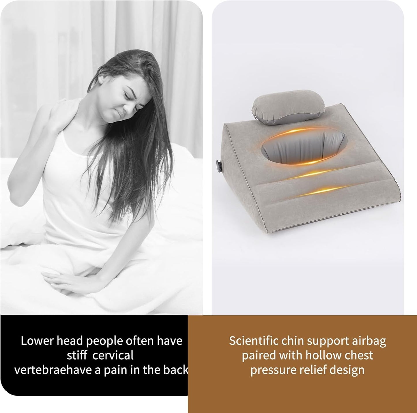 Dynamic Elevation Wedge: Portable Inflatable Pillow for Customizable Intimate Support and Therapeutic Leg/Circulation Relief