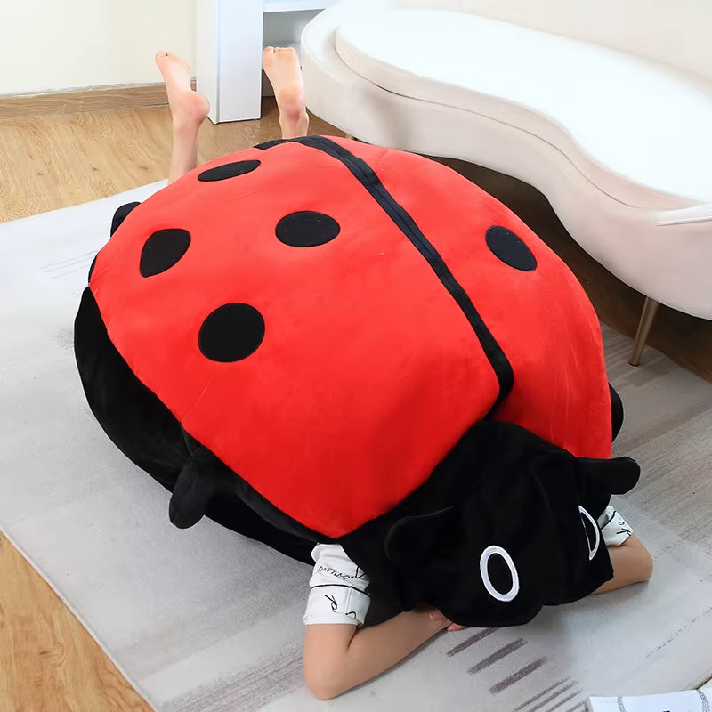 Oversize Wearable Ladybug Plush:  Stuffed Cushion for Cosplay, Gifting, and Soft Body Support