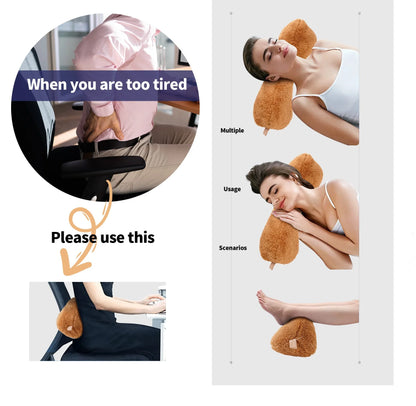 Ultimate Comfort Neck Support Pillow - Soft, Adjustable & Versatile for Sleep, Travel, and Relaxation (Camel)