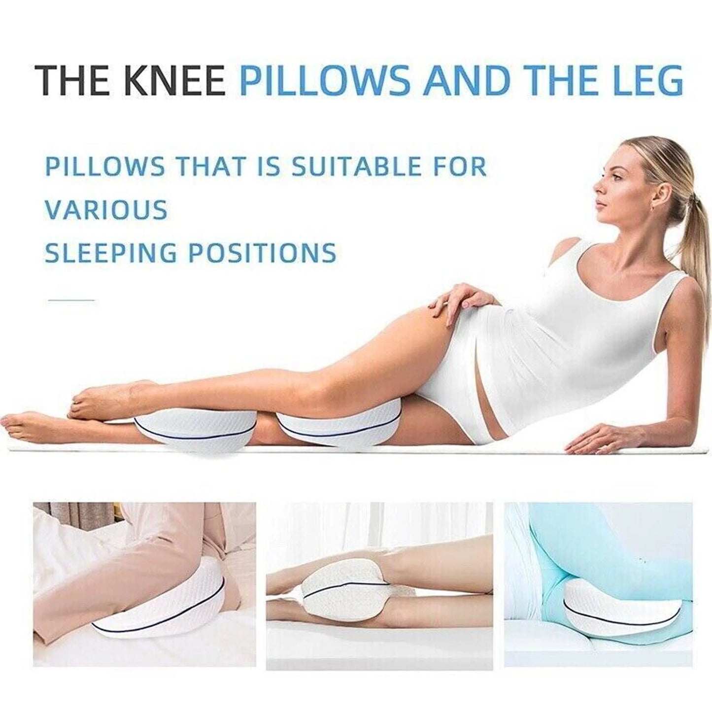 Therapeutic Knee Alignment Pillow: Memory Foam Support for Sciatica, Back, Hip & Joint Pain Relief