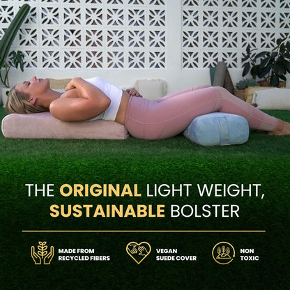 The Premium Alignment Bolster: Organic Vegan Suede Pillow for Therapeutic Yoga & Restorative Poses