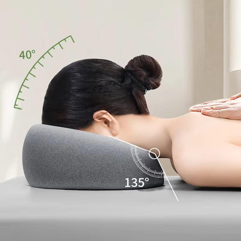 Therapeutic Face-Down Headrest: Memory Foam Cushion for Massage, Salon, and Prone Home Use