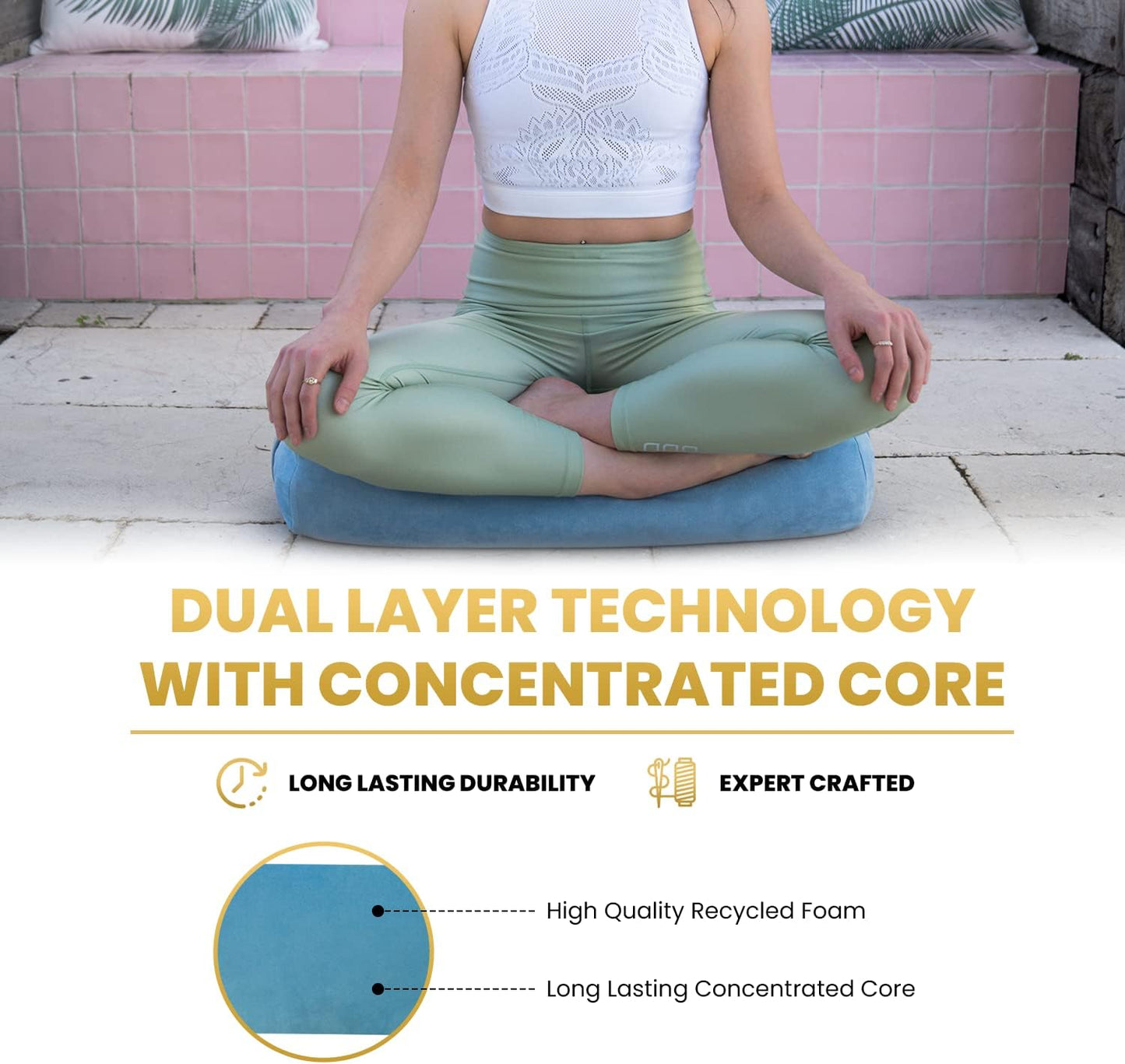 The Premium Alignment Bolster: Organic Vegan Suede Pillow for Therapeutic Yoga & Restorative Poses