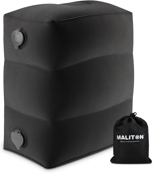 Adjustable Height Inflatable Foot Rest Pillow: Portable Leg Support for Airplane, Car, Home & Toddler Travel Bed