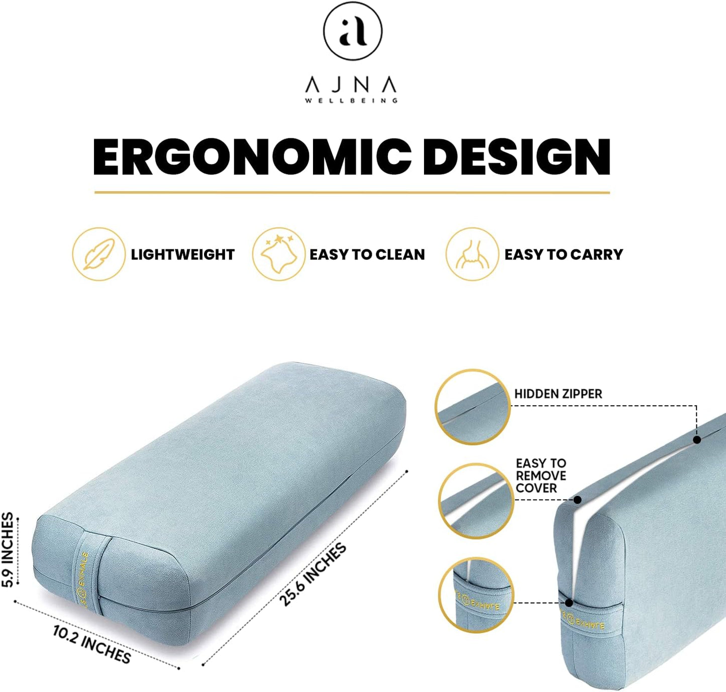 The Premium Alignment Bolster: Organic Vegan Suede Pillow for Therapeutic Yoga & Restorative Poses