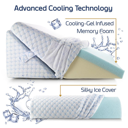 The Zero Gravity Cooling Back Wedge: 10-Inch Memory Foam for Spinal Elevation & Reflux Relief