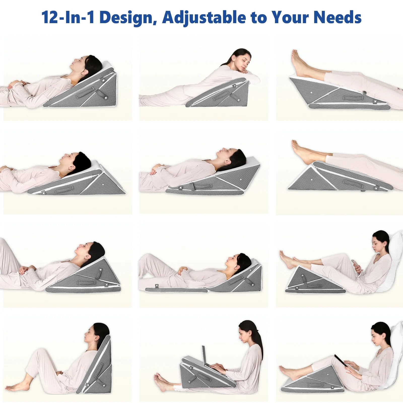 The Zero Gravity Adjustable Wedge Set: Modular 4-in-1 System for Therapeutic Back, Leg, Acid Reflux, GERD, and Spinal Alignment (Recommended)