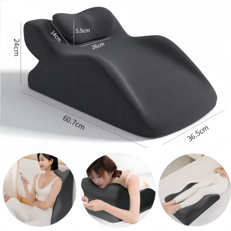Therapeutic Memory Foam Pillow: Face-Down Support for Reading, Spinal Alignment, Phone Use and Custom Positioning