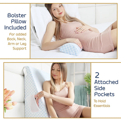 The Zero Gravity Cooling Back Wedge: 10-Inch Memory Foam for Spinal Elevation & Reflux Relief