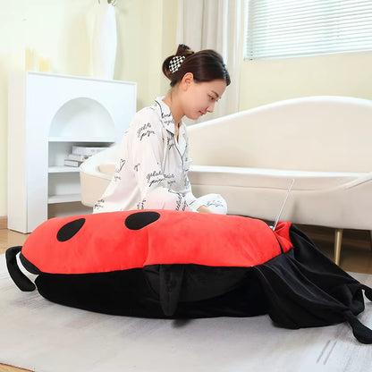 Oversize Wearable Ladybug Plush:  Stuffed Cushion for Cosplay, Gifting, and Soft Body Support