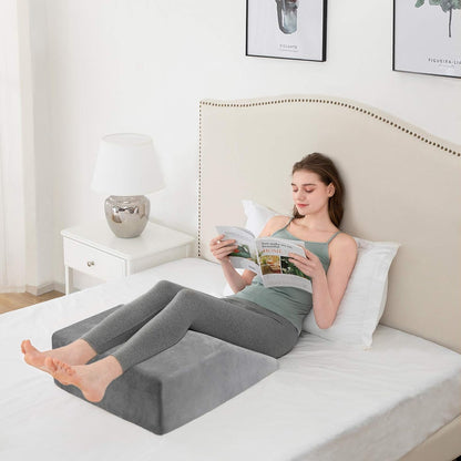 Zero Gravity Cooling Elevation Wedge: 8-Inch Memory Foam Pillow for Leg, Back Pain, and Reflux Relief