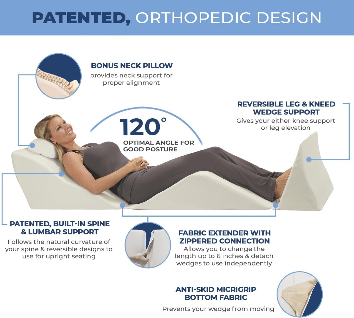 The Zero Gravity Alignment System: Modular Bed Wedge for 8+ Positioning Options & Therapeutic Full-Body Relief (Recommended)